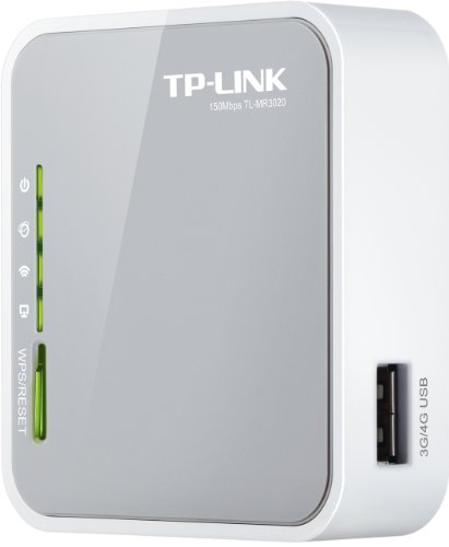 TP-LINK TL-MR3020 parte frontale e porta USB