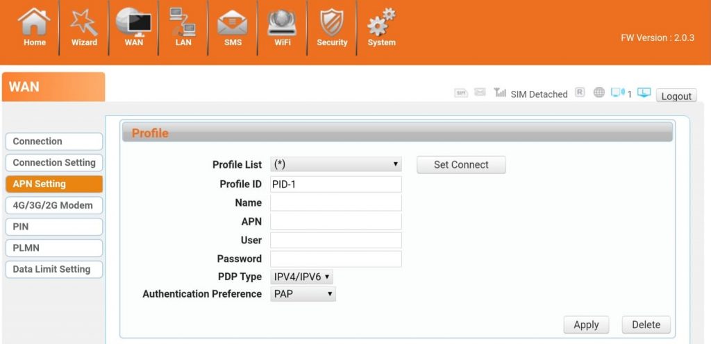tenda 4g680 app configura sim