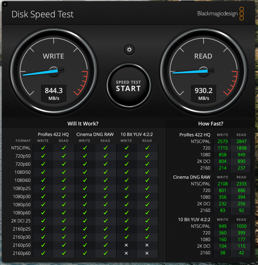 Transcennd ESD350C blackmagic mac test