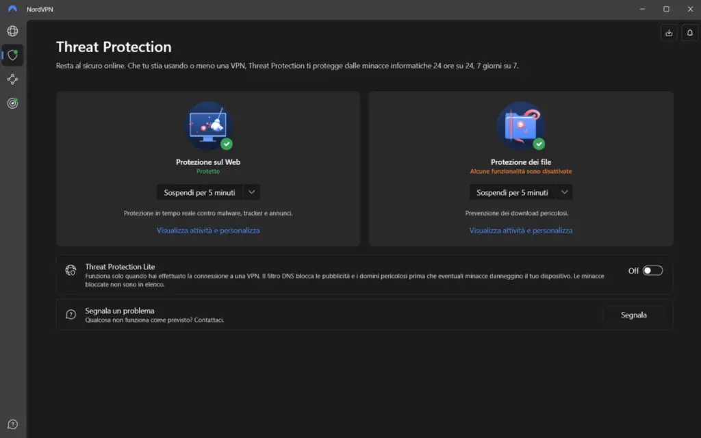 Attivare NordVPN Threat Protection