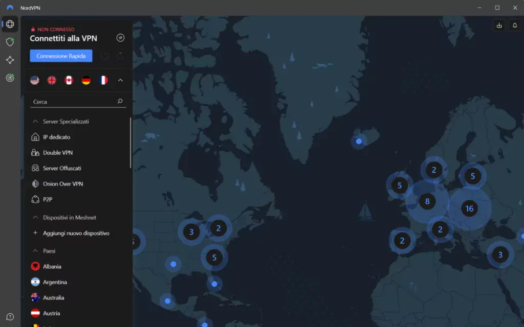 Recensione NordVPN - Server