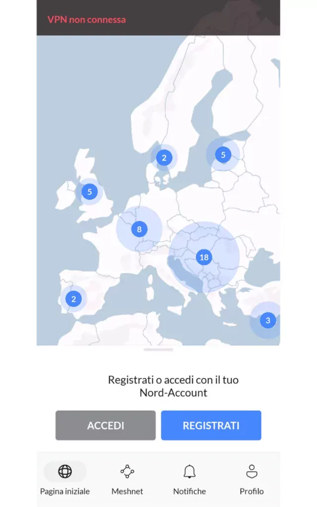 Accedere all'account NordVPN