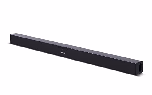 Sharp Soundbar HT-SB140, 150 W, 2.0, HDMI ARC-CEC, Audio Ottico, Telecomando, Ingresso AUX, 95 cm, Nero Satinato