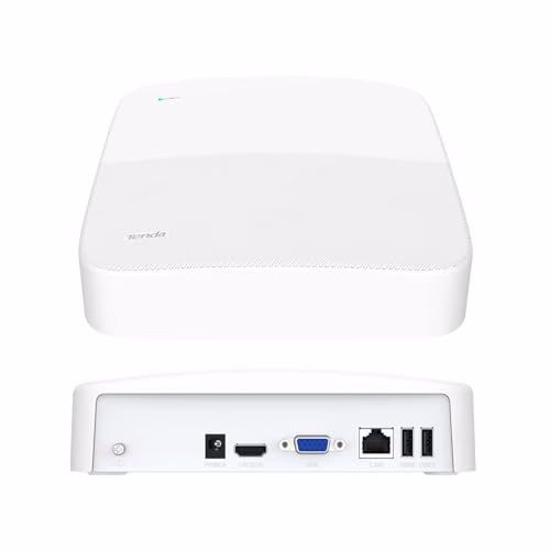 Tenda NVR 8 Canali - Videoregistratore di sorveglianza, Supporto Telecamera 8MP/6MP/5MP/4MP/3MP/1080P/720P/D1, H.265+, HDD(fino a 10TB)/Cloud Storage, Switch PoE/non PoE collegabile, N3L-8H