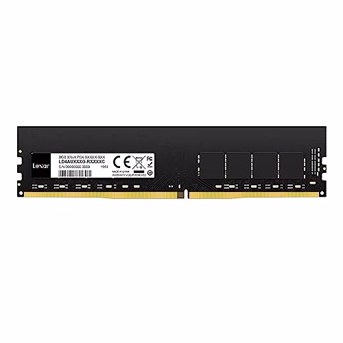 Lexar UDIMM RAM DDR4 8GB 3200 MHz, U-DIMM PC Memoria, DRAM 288-Pin RAM, Memoria Desktop, Memoria per Computer ad alte Prestazioni, Aggiornamento del Modulo RAM (LD4AU008G-B3200ASST)