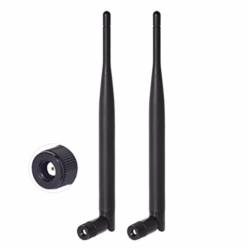 Bingfu Antenna WiFi 2,4GHz 5GHz 5.8GHz Dual Band 6dBi Mimo RP-SMA Maschio per Router Extender Range WiFi Mini PCI Express PCIE Scheda di Rete Wireless Videocamera Telecamera WiFi,2 Pacchi