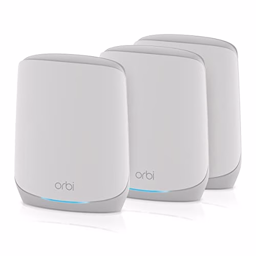 NETGEAR Orbi Mesh WiFi 6 RBK763S - Triband AX5400, Router con 2 satelliti, copertura fino a 525 m2 e 75 dispositivi, velocità fino a 5.4 Gbps