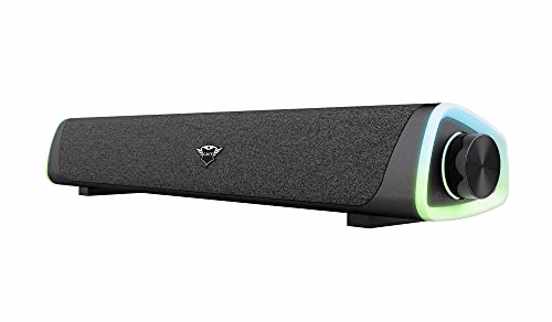 Trust Gaming GXT 620 Axon Soundbar Illuminata RGB 12W, Alimentazione USB, 3.5mm AUX, Altoparlanti, Casse PC per Computer, Laptop, Smartphone, Tablet, TV - Nero
