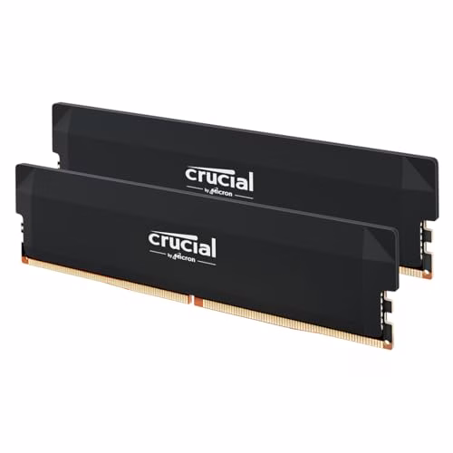 Crucial Pro RAM DDR5 32GB Kit (2x16GB) 6000MHz CL36, Memoria Overclocking Gaming, Intel XMP 3.0 / AMD EXPO, Memoria PC RAM DDR5 32GB, Nero - CP2K16G60C36U5B