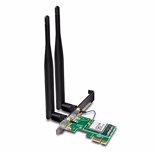Tenda E12 Scheda di Rete PCI-E Wireless AC1200 Dual Band, 867Mbps 5GHz e 300Mpbs 2.4GHz, 2 Antenne Esterne Staccabile 5dBi, Adattatore Espresso WiFi Supporta Windows 10