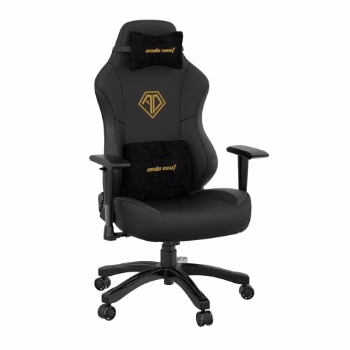 Anda Seat Phantom 3 Pro Sedia da Gaming - Sedie da Ufficio ergonomiche, Sedia da Gaming Reclinabile per Videogiochi, Supporto per Collo e Parte Bassa della Schiena - Grande Sedia da Gaming Nera