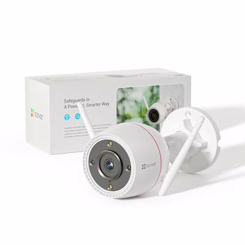 EZVIZ Telecamera WiFi Esterno 3mp, Videocamera Sorveglianza Esterno WiFi con Visione Notturna a Colori 30m, IP Camera con Intelligenza Artificiale, Rilevamento di Persone, Funziona con Alexa Outpro