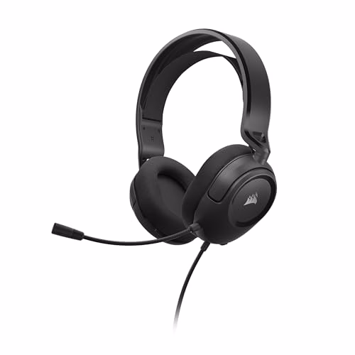 Corsair HS35 v2 Multipiattaforma Cuffie Gaming con Cavo – Microfono Omnidirezionale Flessibile – Cavo Universale da 3,5 mm – PC, Mac, PS5, PS4, Xbox, Nintendo Switch, Mobil – Carbonio
