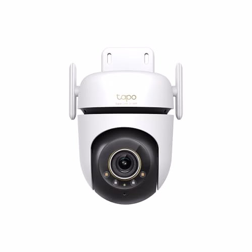 Tapo C530WS Telecamera Wi-Fi Esterno 3K 5MP, 360° Visuale, Visione Notturna a Colori Starlight, Rilevamento AI, IP66, Wi-Fi o Ethernet, Allarme Sonoro e Luminoso, Supporta MicroSD fino a 512 GB