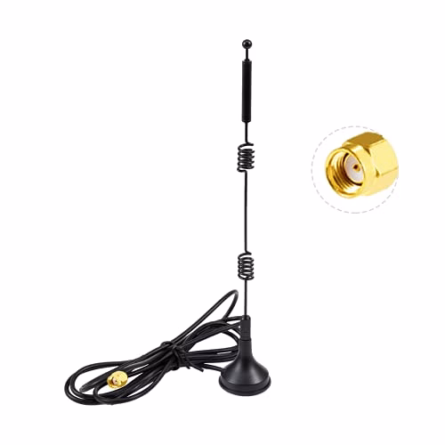 Vecys Antenna Wifi 2.4G/ 5G/ 5.8G Doppia Frequenza 12 dBi Amplificatore Di Segnale Omnidirezionale Mimo Base Magnetica Adattatore Rp-Sma 1,5 m 4,9 Piedi Per Pcie Scheda Di Rete Wlan Router