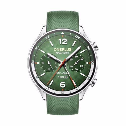 OnePlus Watch 2R Fitness Wellness Smart Watch con GPS a doppia frequenza, 32 GB di archiviazione, autonomia di 100 ore, impermeabilità 5 ATM, monitoraggio della salute, verde foresta, Verde foresta