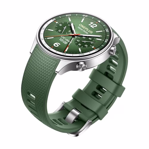 OnePlus Watch 2R Fitness Wellness Smart Watch con GPS a doppia frequenza, 32 GB di archiviazione, autonomia di 100 ore, impermeabilità 5 ATM, monitoraggio della salute, verde foresta, Verde foresta