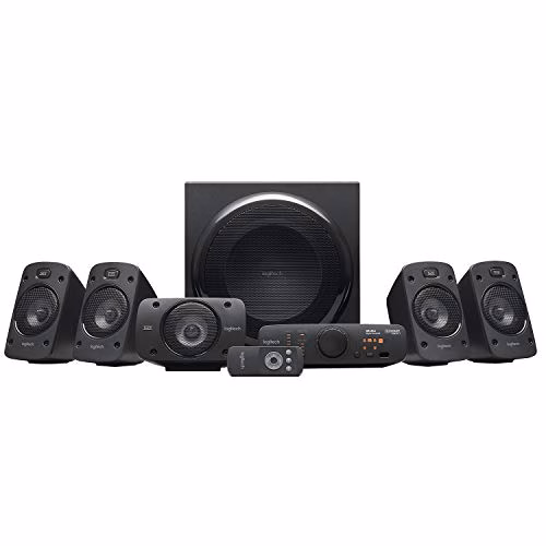 Logitech Z906 5.1 Sistema di Altoparlanti Audio Dolby Surround, Certificato THX, Dolby e DTS, Potenza 1000 Watt, Multidispositivo, Con Telecomando, Presa EU/IT, PC/PS4/Xbox/TV/Smartphone/Tablet