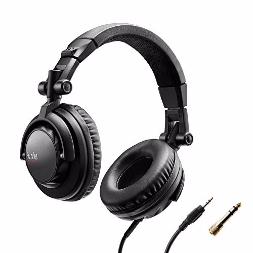 Hercules HDP DJ45 Cuffie Chiuse per DJ - Pieghevole, Auricolari Girevoli e Cavo da 2m/6,5" - Chiuso Isolamento del rumore - Potente, impedenza 60 ohm