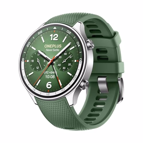 OnePlus Watch 2R Fitness Wellness Smart Watch con GPS a doppia frequenza, 32 GB di archiviazione, autonomia di 100 ore, impermeabilità 5 ATM, monitoraggio della salute, verde foresta, Verde foresta