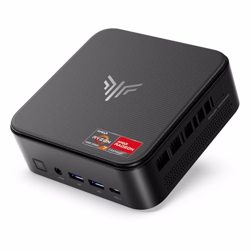 NiPoGi E3B AMD Ryzen 5 7430U, 16GB DDR4 512GB SSD Mini Desktop Computer, Radeon RX Vega 7, 4K@60Hz Triplo Display DP+HDMI+Type-C/WiFi 6/BT5.2 Micro Gaming PC