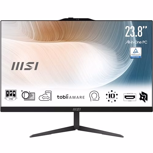 MSI Modern AM242 12M-1244IT AIO Desktop - 23.8" IPS, Intel Core i5-1235U, 1920x1080 (FHD), 14ms, 8GB (DDR4 SDRAM), SSD 512GB, include tastiera e mouse cablati, webcam integrata - Windows 11 Home