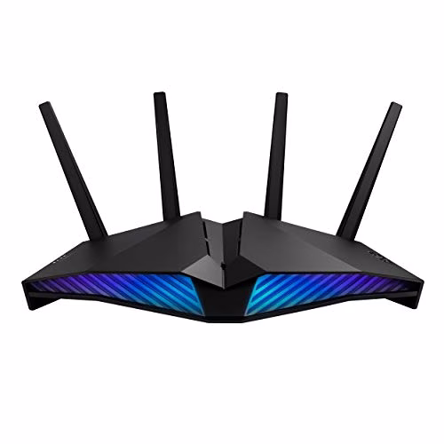 ASUS DSL-AX82U AX5400 Dual Band WiFi 6 xDSL Modem Router, WiFi 6 802.11ax, ASUS AURA RGB, Lifetime Free Internet Security, Mesh WiFi support, Gear Accelerator, Adaptive QoS, Port Forwarding