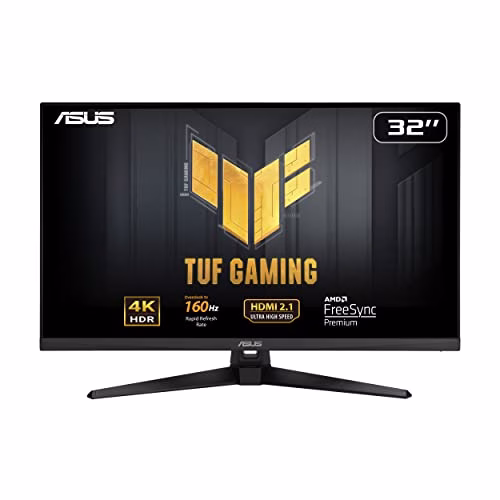 ASUS TUF Gaming VG32UQA1A Monitor Gaming 32” pollici (31,5) 4K (3840 x 2160), Overclock a 160Hz, ELMB Sync, FreeSync Premium, 1ms (MPRT), Overdrive variabile, 120% sRGB, DisplayHDR 400, Nero