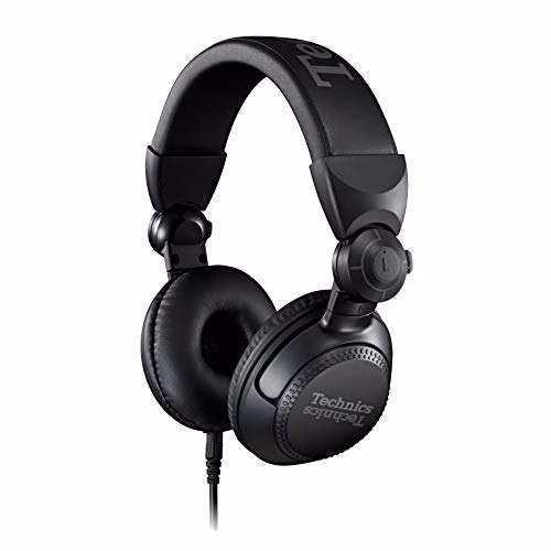 Technics Eah-Dj1200 Cuffie Stereo a Padiglione, Driver da 40 Mm, Braccio Mobile a 270°, Cavo di Bloccaggio Rimovibile, Resistenza, Pieghevoli, Nero, Taglia Unica