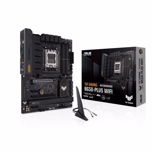 ASUS TUF GAMING B650-PLUS WIFI Scheda Madre Gaming ATX, AMD B650, AM5, DDR5, 4xPCI 4.0, WiFi 6 (802.11ax), Intel 2.5Gb Ethernet, Realtek 7.1, 3xM.2, 4xSATA 6GB/s, Aura Sync RGB, Nero