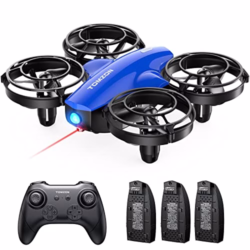 Tomzon A24 Mini Drone per Bambini, Telecomandato con 3 Batterie 24 Min di Volo, Battle Giocattolo per Principianti, Quadricottero con 360° Protezione, Modalità Lancio/3D Flip/Rotazione, Blu