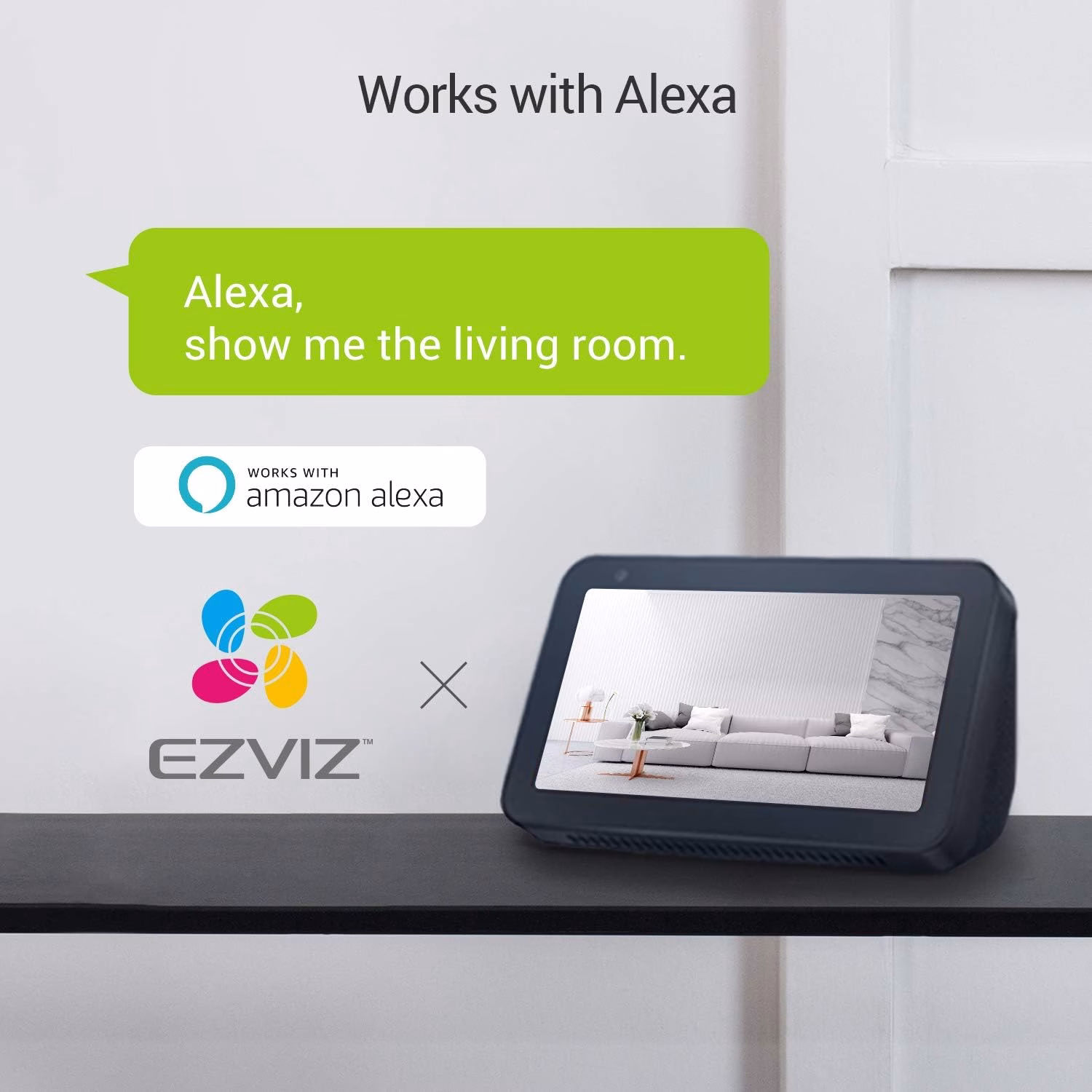 EZVIZ ezTube Telecamera IP Wi-Fi da Esterno 1080p, Videocamera di Sorveglianza con Visione Notturna fino a 30 m, Sistema d'Allarme con Luce Stroboscopica e Sirena, Compatibile con Alexa