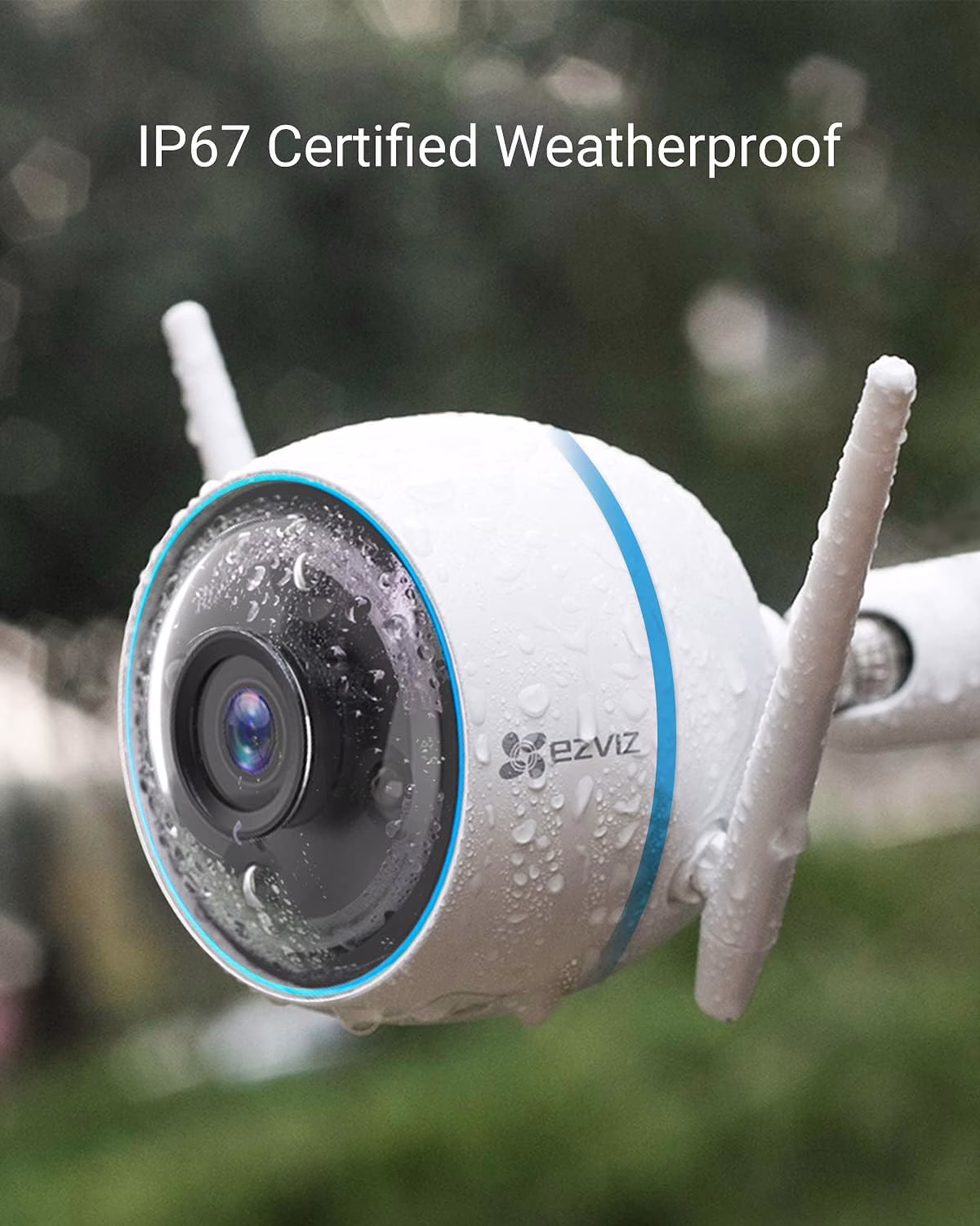 EZVIZ CTQ3N Telecamera WiFi Esterno 1080p, Videocamera Sorveglianza Esterno WiFi con Visione Notturna a Colori 30m, IP Camera con Intelligenza Artificiale, Rilevamento di Persone, Funziona con Alexa